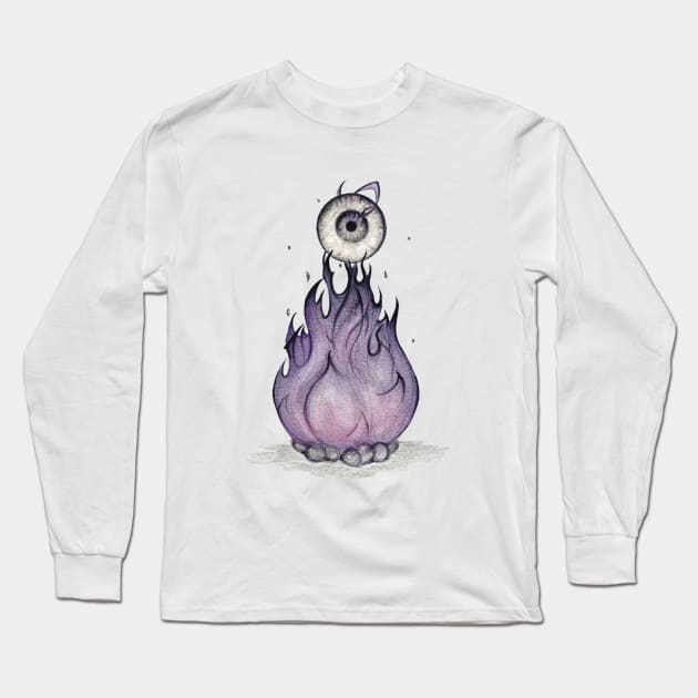 Eyeball flame Long Sleeve T-Shirt by Hana Nekrep Art